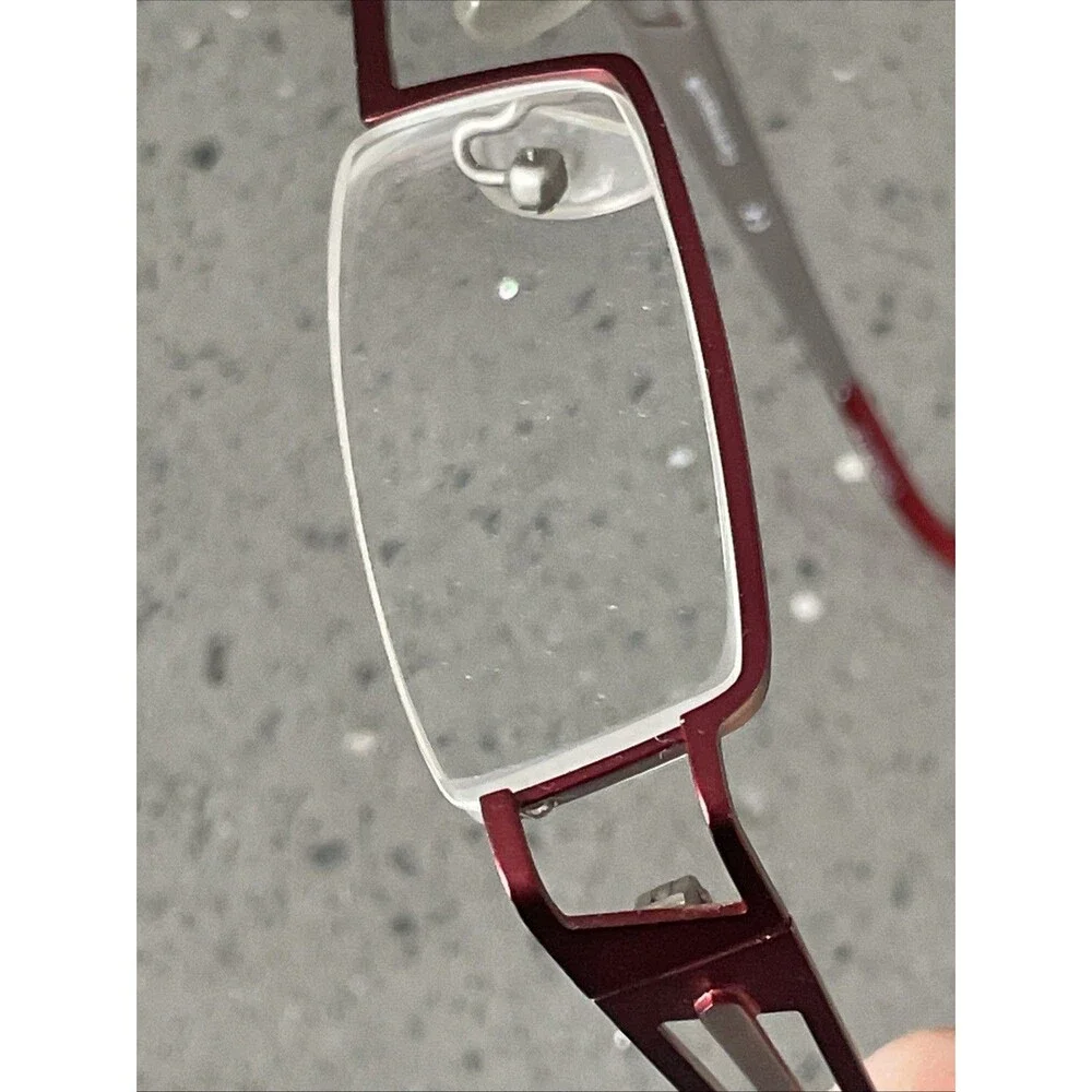 Caravaggio Half Rim Eyeglasses Frames ONLY 48-18-135 Red Metal BUR HE02